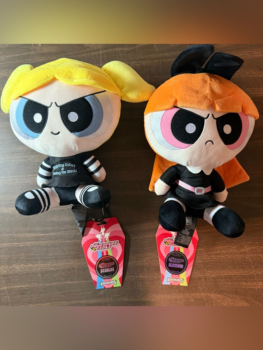 (2) Kreeptures x Powerpuff Girls Blossom and Bubbles Plush Toys Brand New